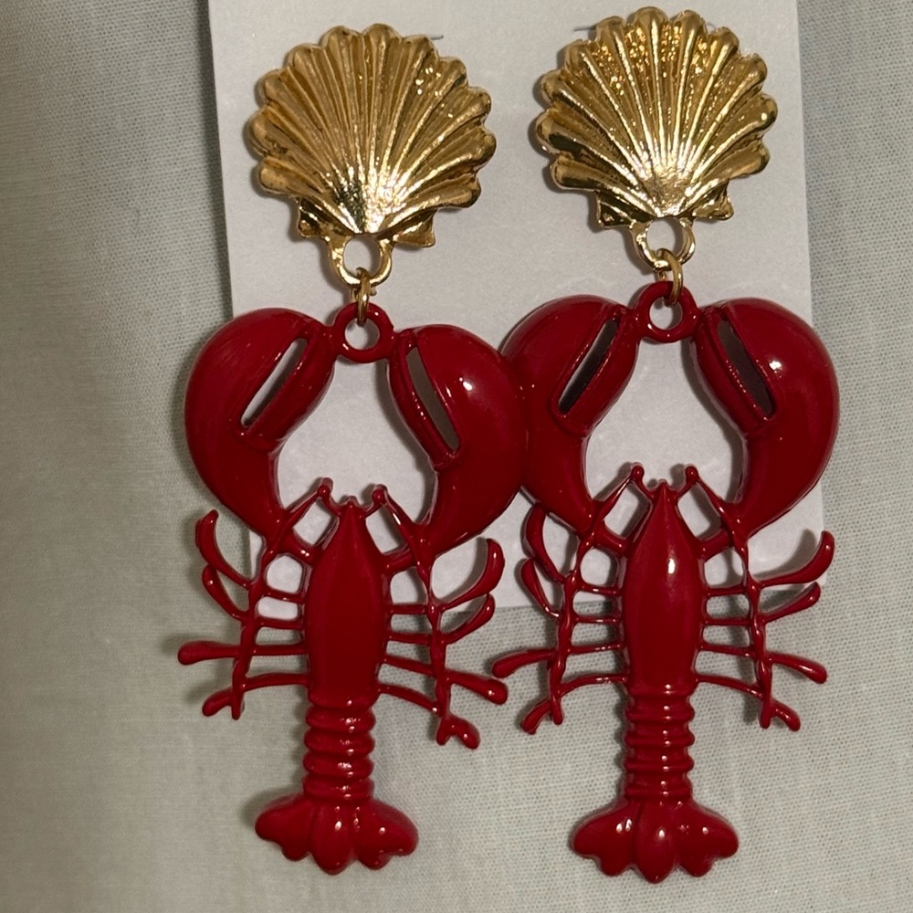 Red Crab Necklace and Lobster Earrings Set NEW - Picture 4 of 4